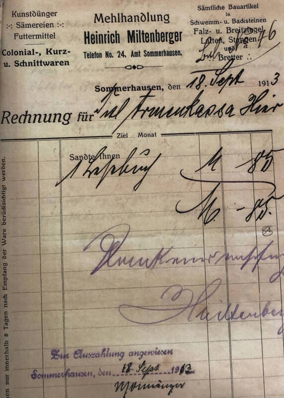 Rechnung 1913